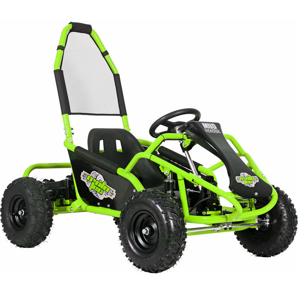 Mototec Mud Monster 1000w 48v Electric Full Suspension Kids Go Kart Green