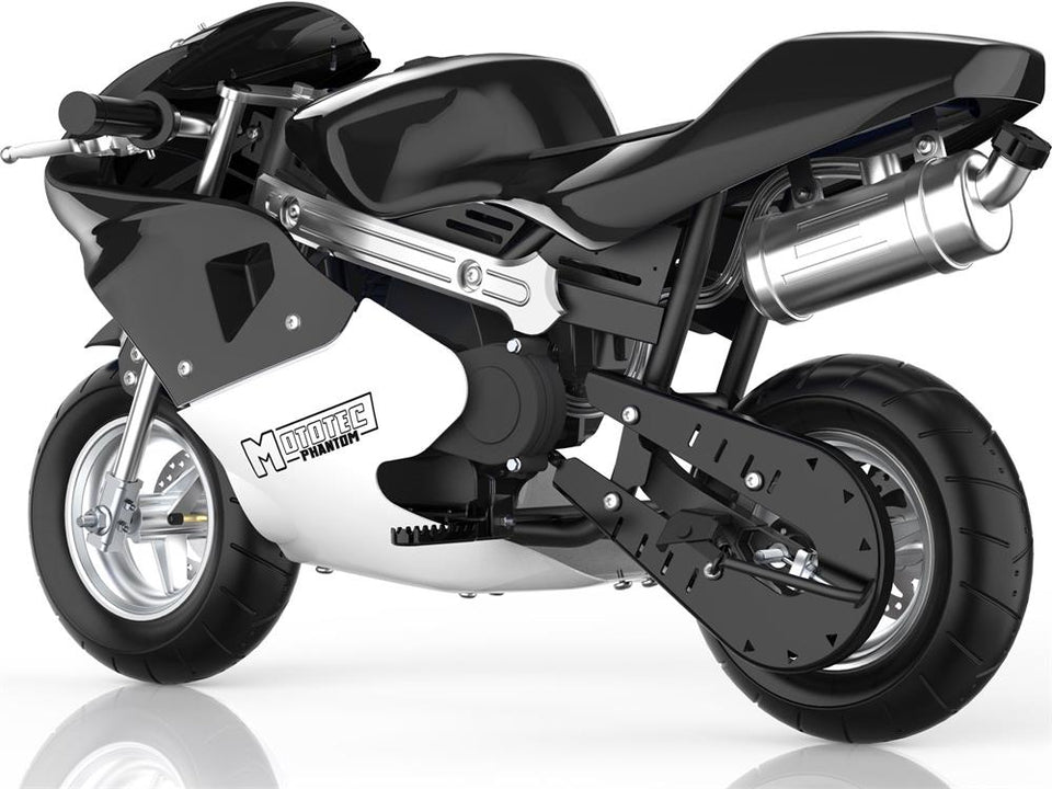 Gas Bike MotoTec 49cc Gas Mini Chopper V2 – Black High