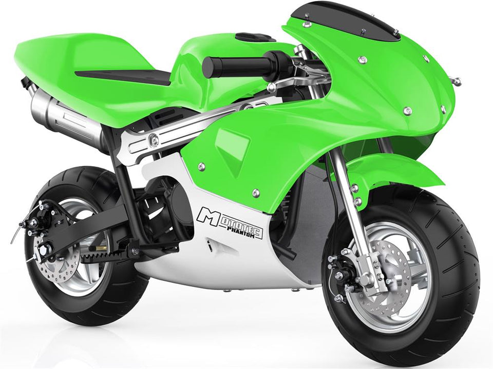 Mototec Phantom 49cc 2-Stroke Premium Gas Pocket Bike Green