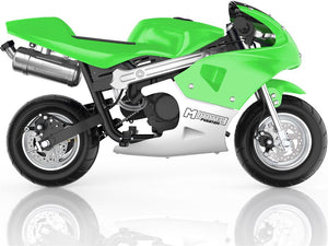 phantom 49cc pocket bike green