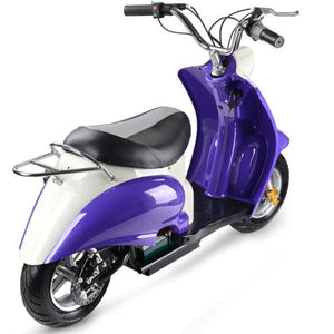 MotoTec Electric 350w Moped Scooter 24v Purple