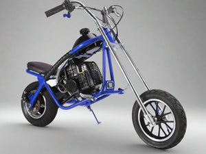 Blue Mototec Villain 50cc Mini Chopper