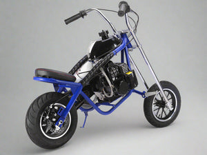Mototec Villain 50cc Blue Mini Chopper Side View