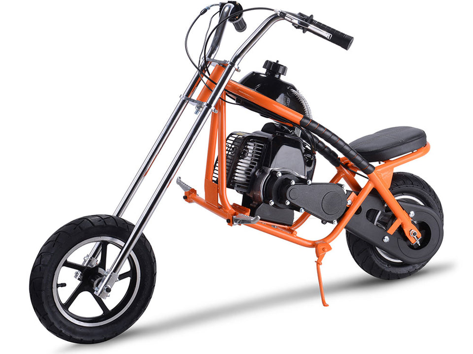 MT-MC_Orange 50cc min chopper for kids near me. United States mototec mini choppers for sale