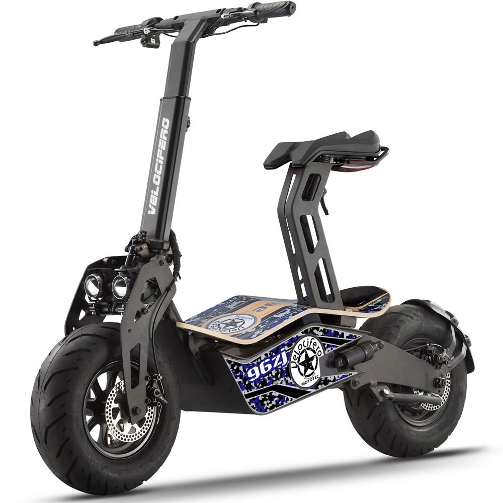 Velocifero 1600 Watts Mad Electric Scooter with Wood Deck - 48 Volts