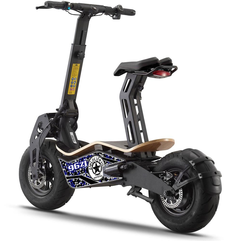 Velocifero 1600 Watts Mad Electric Scooter with Wood Deck - 48 Volts