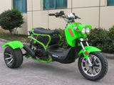 Boom Ruckus 50cc Trike Scooter - BD50QT-3ATW - Green Side View