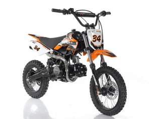 Semi Automatic Apollo 110cc Motocross Dirt Bike - Orange