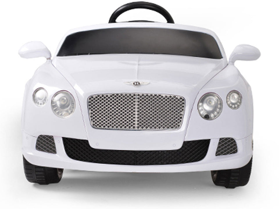 Bentley Continental GT 12V Electric Power Wheels RC Toy Car GTC - White - Front
