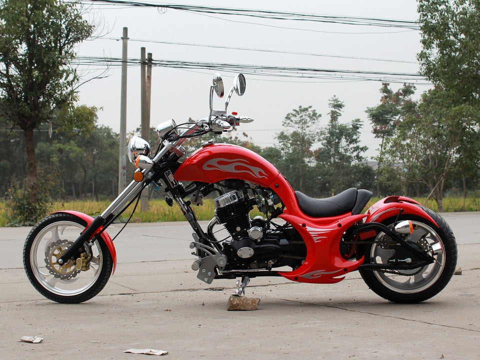 DongFang DF250RTF Mini Chopper Motorcycle Red Side