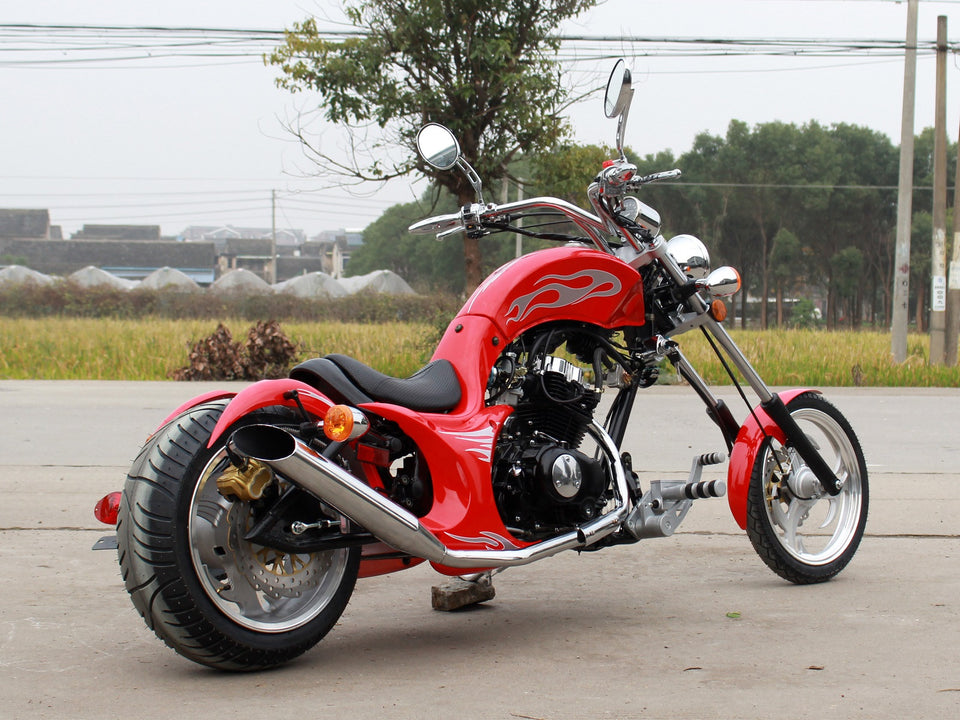 DongFang DF250RTF Mini Chopper Motorcycle Red Rear