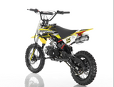 DB-35 Apollo Dirt Bike vitacci 125cc roketa yellow back view 