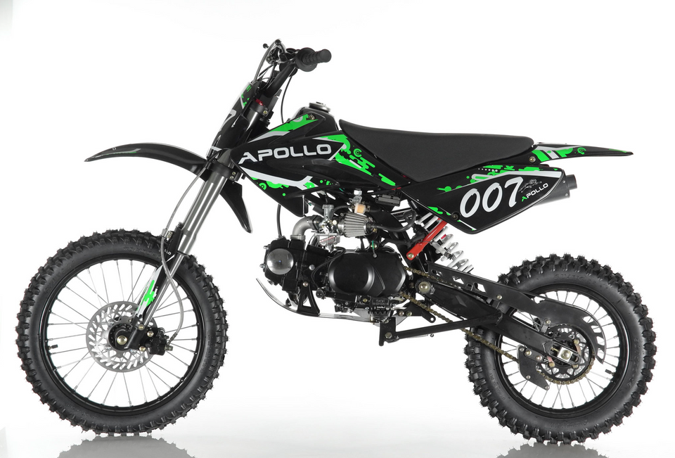 DB007 DB-007 apollo dirt bike vitacci roketa motocross pit bike green side view