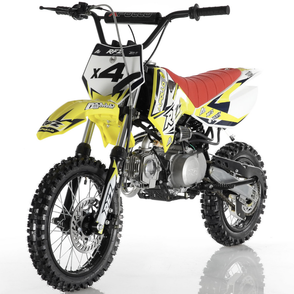 Apollo RFZ Motocross 110cc Dirt Bike - Semi Automatic DB-X4 - Yellow