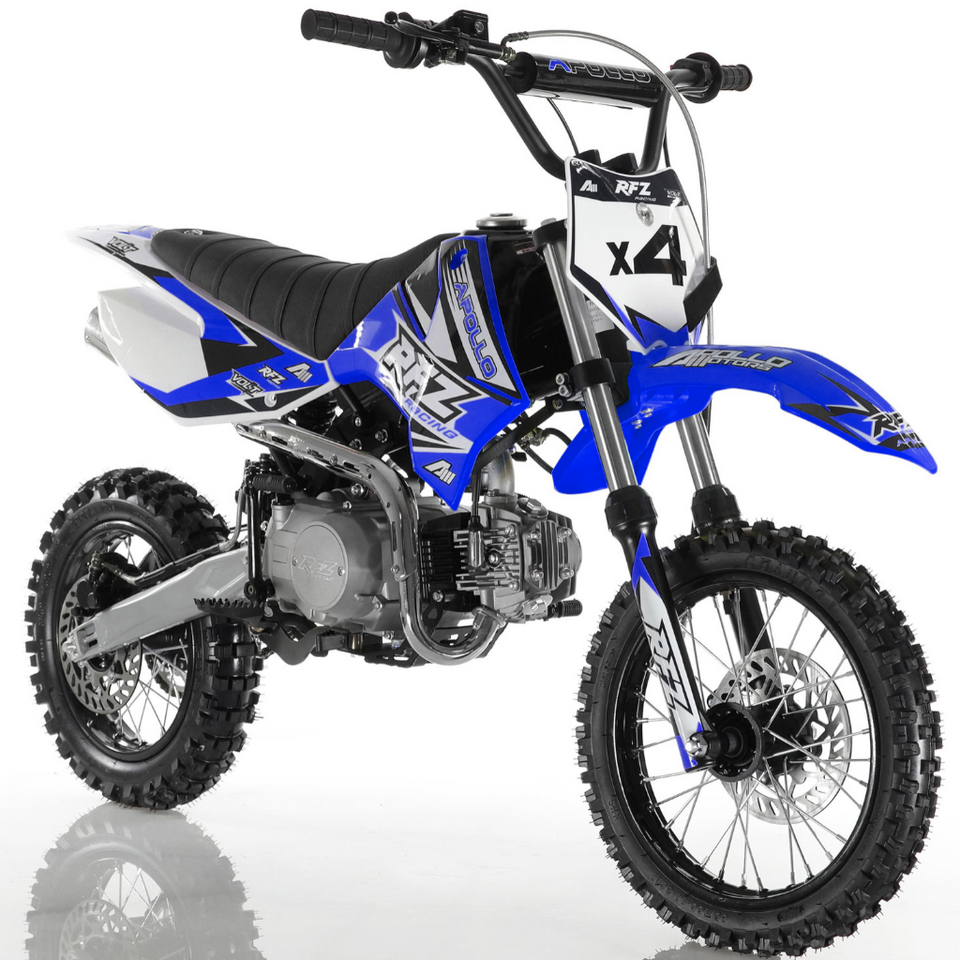 Apollo RFZ Motocross 110cc Dirt Bike - Semi Automatic DB-X4 Blue