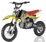 Apollo RFZ Motocross 125cc Dirt Bike Sport - 4-Speed Manual DB-X5 Yellow