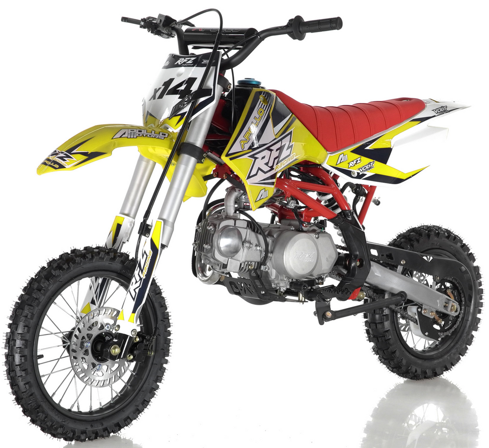 Apollo RFZ Motocross 125cc Dirt Bike Sport - Semi-Automatic DB-X14 - Yellow