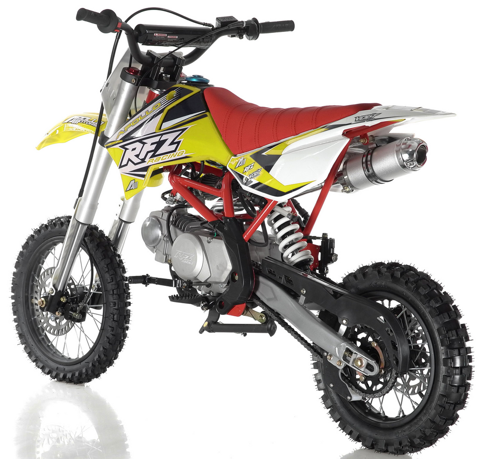 Apollo RFZ Motocross 125cc Dirt Bike Sport - Semi-Automatic DB-X14 - Yellow Side View