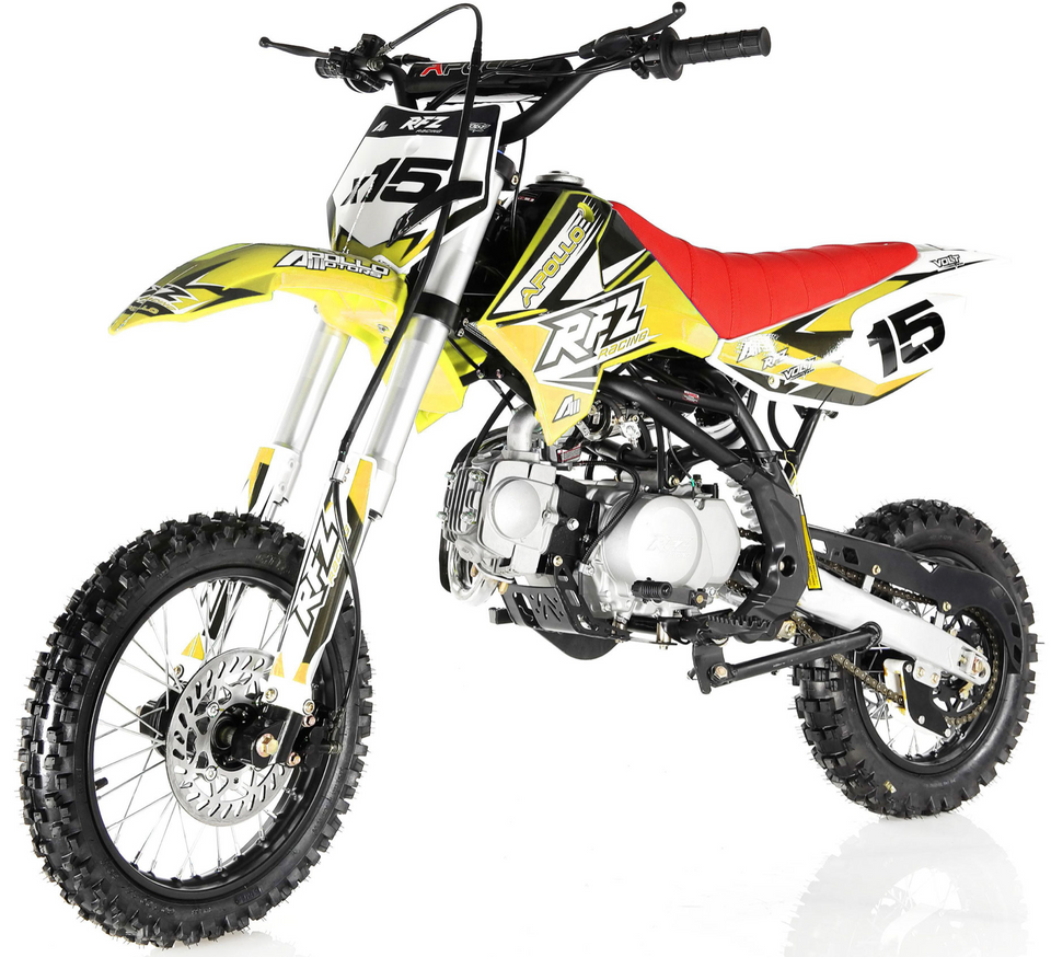 Apollo RFZ Motocross 125cc Dirt Bike Sport - 4-Speed Manual DB-X15 Yellow