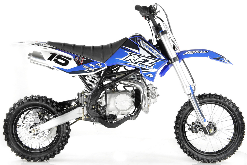 Apollo RFZ Motocross 125cc Dirt Bike Sport - 4-Speed Manual DB-X15 - Blue Middle View