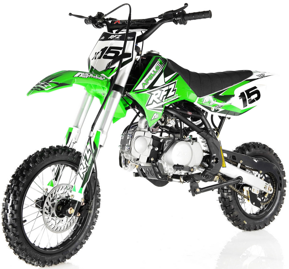 Apollo RFZ Motocross 125cc Dirt Bike Sport - 4-Speed Manual DB-X15 Green