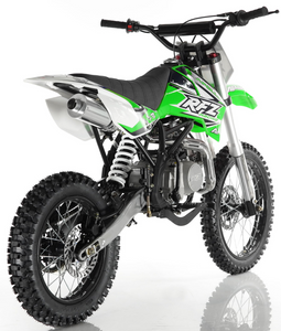 APOLLO RFZ MOTOCROSS 125CC DIRT BIKE - 4-SPEED MANUAL DB-X18  - Green - Back View