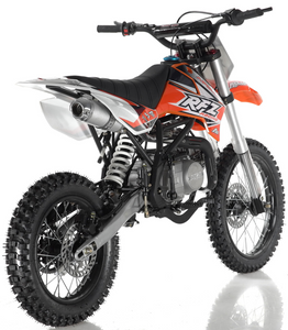 APOLLO RFZ MOTOCROSS 125CC DIRT BIKE - 4-SPEED MANUAL DB-X18  - Orange Back View