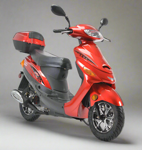 Boom 49cc MVP Moped Scooter Street Legal - BD50QT-9A - Red