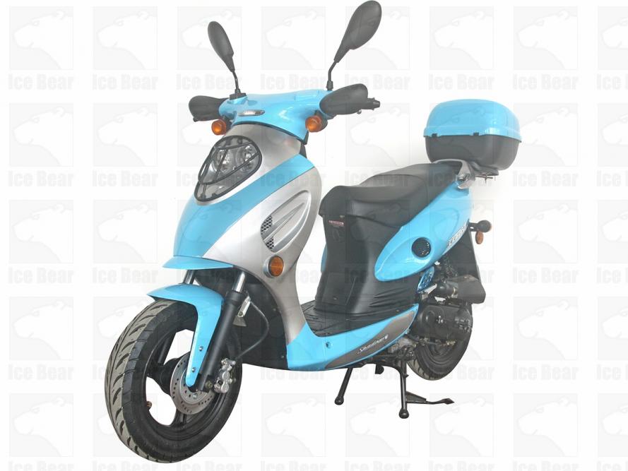 Icebear Shadow 49cc Moped Scooter Street Legal - PMZ50-1 - Blue