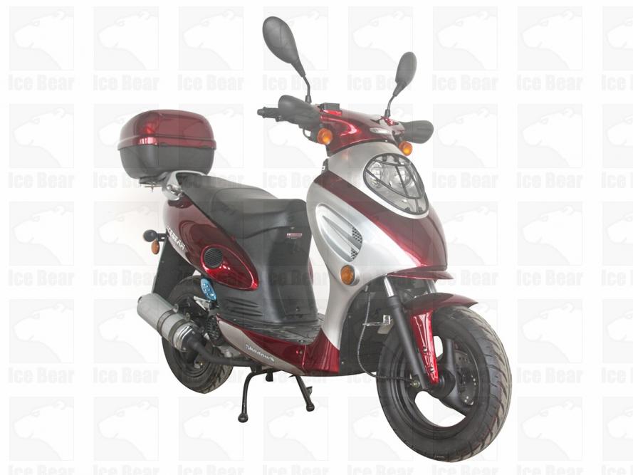Buy Red Icebear Shadow 49cc Moped Scooter Street Legal - PMZ50-1