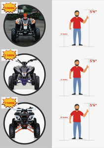 Electric Mini ATV 1000 Watts 36 Volts with LED Headlights