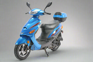 Boom 49cc MVP Moped Scooter Street Legal - BD50QT-9A - Blue Side View