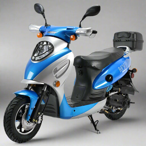 Boom 49cc MVP Moped Scooter Street Legal - BD50QT-2A Blue