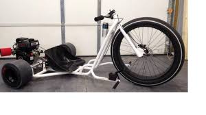 Drift Trike Gang Fat Drifter Three-Wheels 200cc White & Black (White Seat)