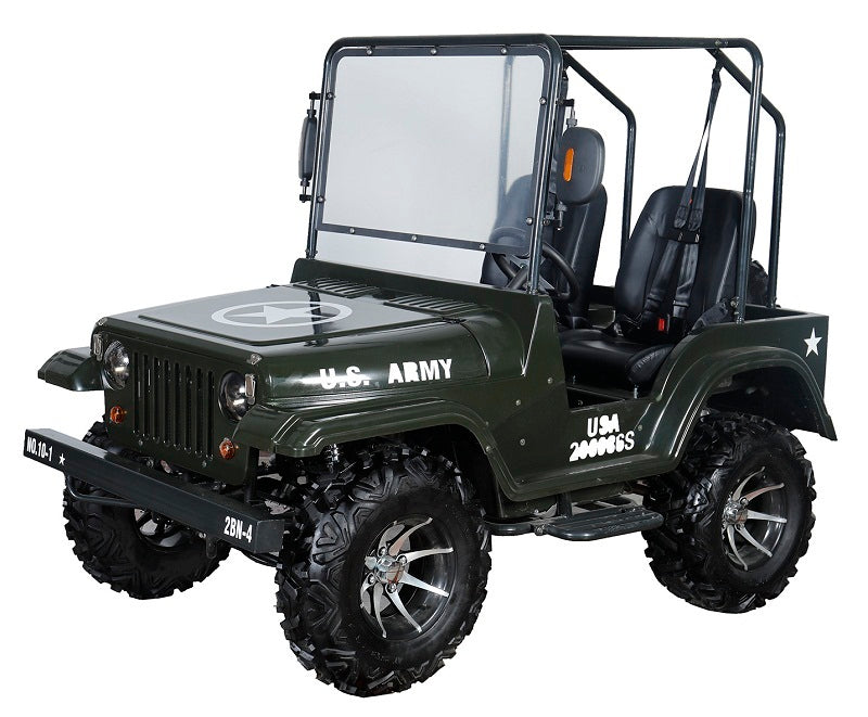 Willy's 200cc Full Size Mini Jeep | Adult UTV | EFI Fuel Injected Army Green