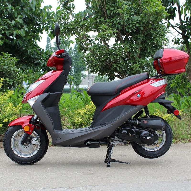 Dongfang 50cc STC Moped Scooter DF50STC – Street Legal - Red Middle View