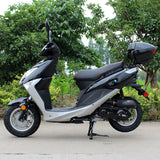 Street Legal Dongfang 50cc STC Moped Scooter DF50STC - Black - Mid View