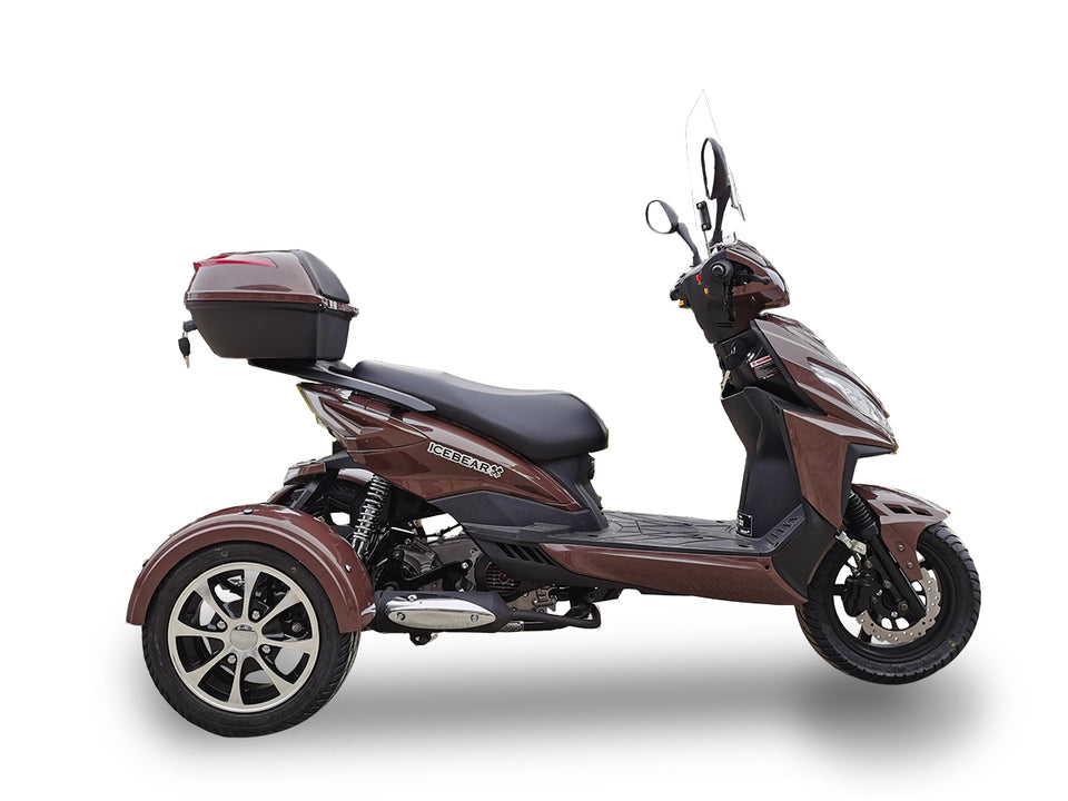 IceBear Mojo Magic 50cc Moped Trike - PST50-1Z - Brown